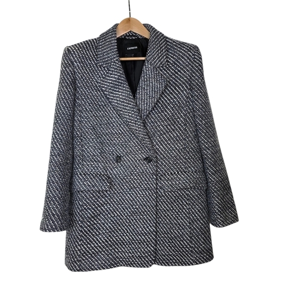 Express tweed Mid length double breasted  coat - Picture 3 of 15